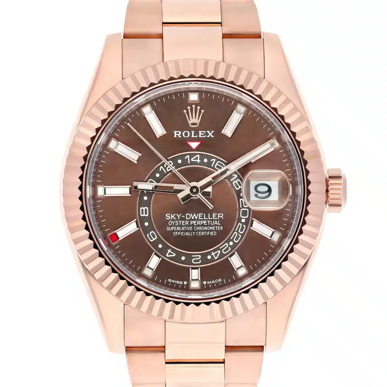 Rolex Sky-Dweller 336935-0006 Fluted Bezel Chocolate Index Dial Oyster Bracelet Rose Gold Watch 2024 – image 2