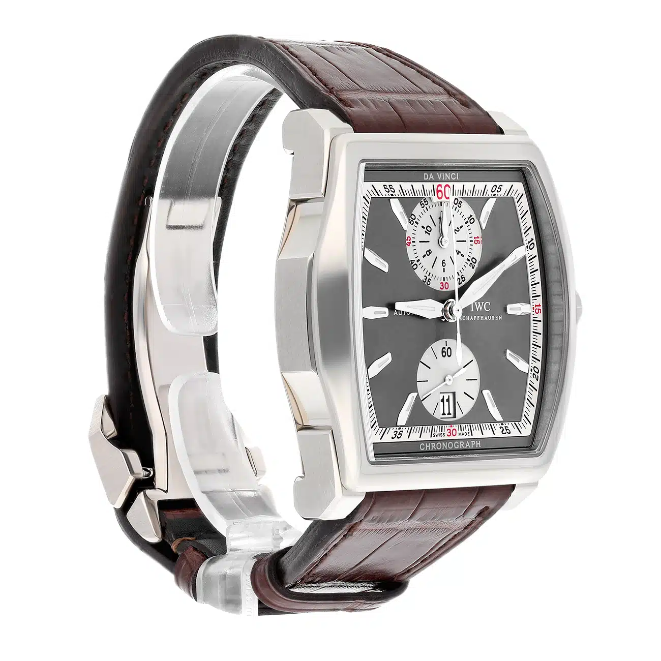IWC Da Vinci  IW3764-01 43.10mm Chronograph Grey Dial Leather Strap White Gold Watch - 2008 – image 3