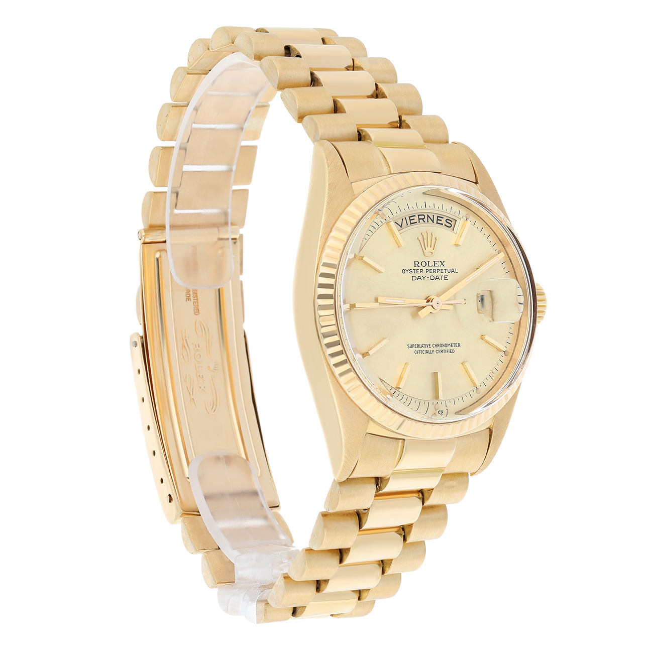 Rolex Day-Date 18038 36mm Champagne Dial With President Yellow Gold Bracelet Watch