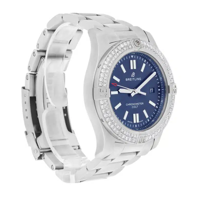 Breitling Chronomat Colt A17388101C1A1 Blue Dial Diamond Bezel Stainless Steel Watch – image 3