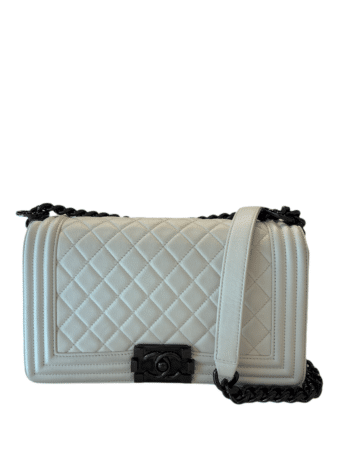 Chanel Medium Boy Bag Lambskin White