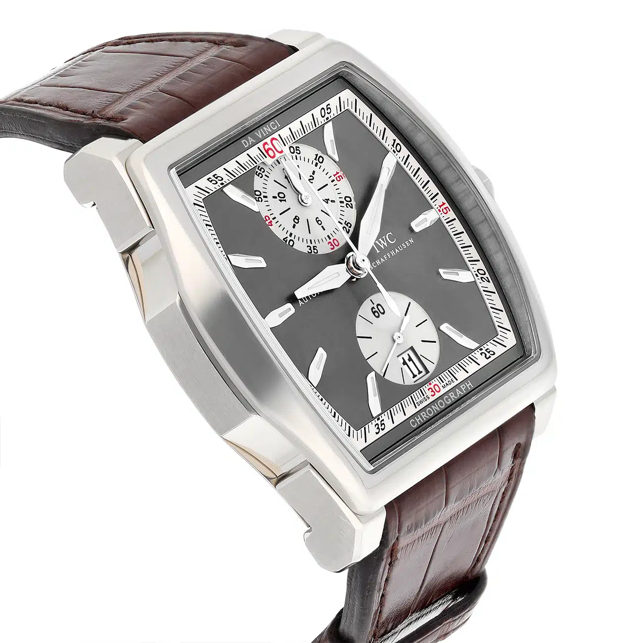 IWC Da Vinci  IW3764-01 43.10mm Chronograph Grey Dial Leather Strap White Gold Watch - 2008 – image 4