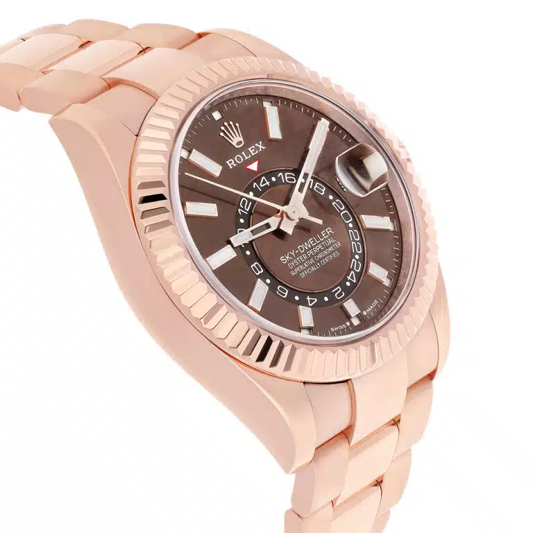 Rolex Sky-Dweller 336935-0006 Fluted Bezel Chocolate Index Dial Oyster Bracelet Rose Gold Watch 2024 – image 4