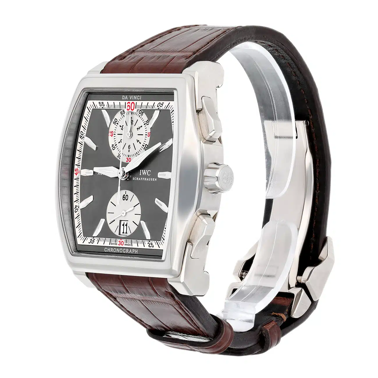 IWC Da Vinci  IW3764-01 43.10mm Chronograph Grey Dial Leather Strap White Gold Watch - 2008 – image 5