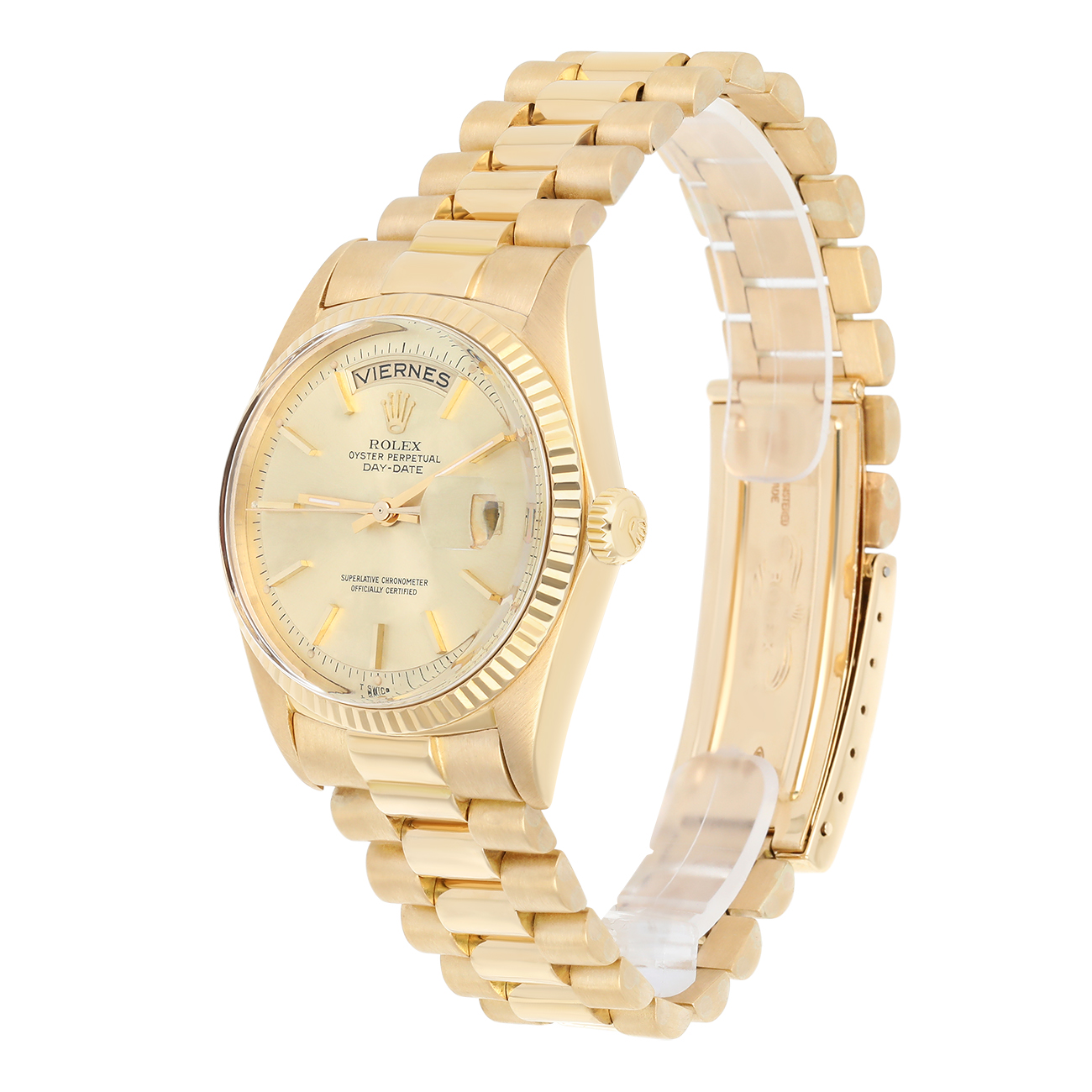 Rolex Day-Date 18038 36mm Champagne Dial With President Yellow Gold Bracelet Watch