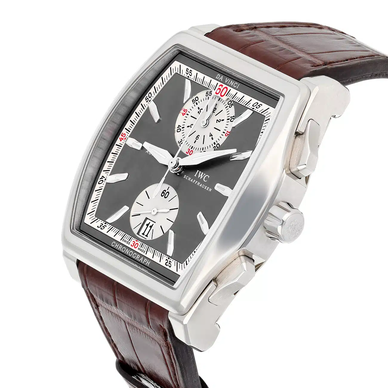 IWC Da Vinci  IW3764-01 43.10mm Chronograph Grey Dial Leather Strap White Gold Watch - 2008 – image 6