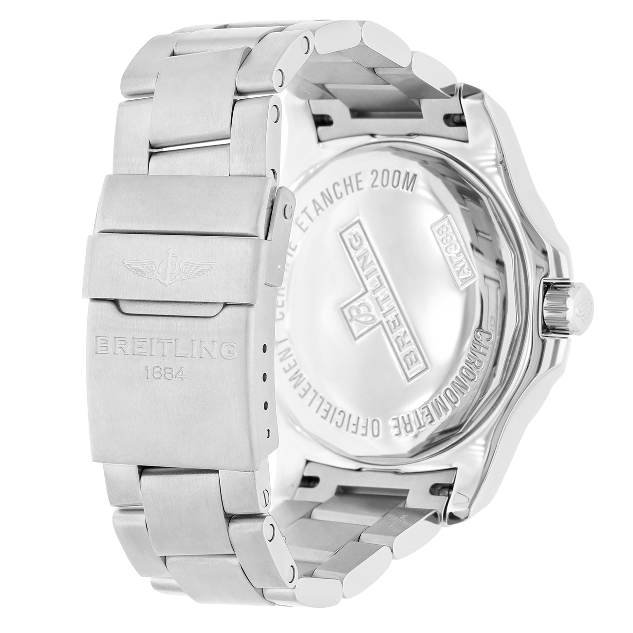 Breitling Colt A1738811/BD44 Black Dial Custom Diamond Bezel Stainless Steel Watch