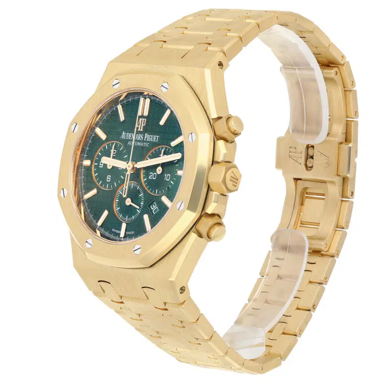 Audemars Piguet Royal Oak 41mm Chronograph 26331BA.OO.1220BA.02 Green Dial Yellow Gold Watch – image 6