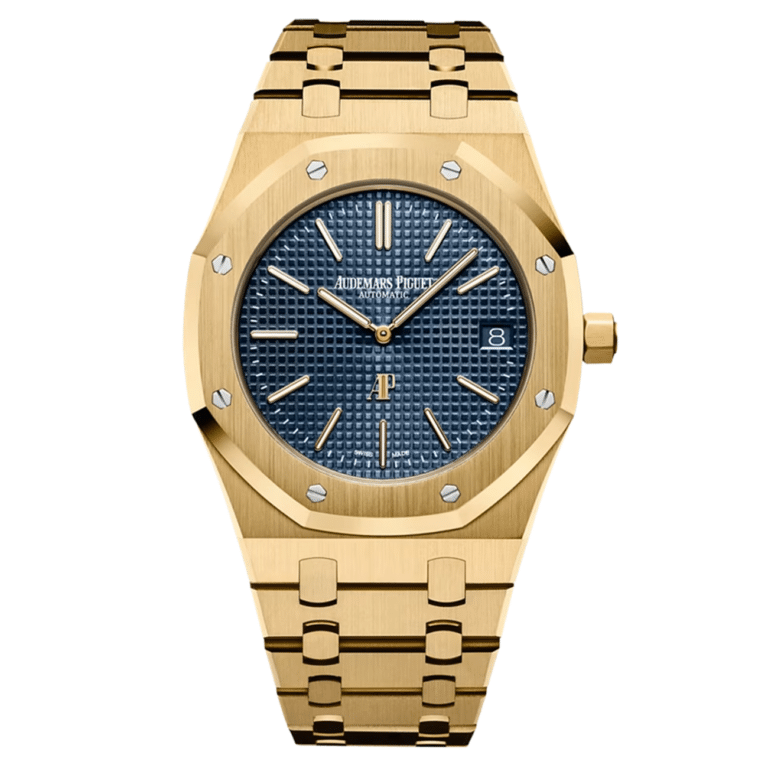 Audemars Piguet Piguet Royal Oak Jumbo 15202BA.OO.1240BA.01 Blue Dial Yellow Gold Watch