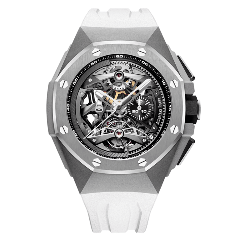 Royal Oak Concept 26587TI.OO.D010CA.01 Skeleton Dial Light Grey Rubber Straps Titanium Watch