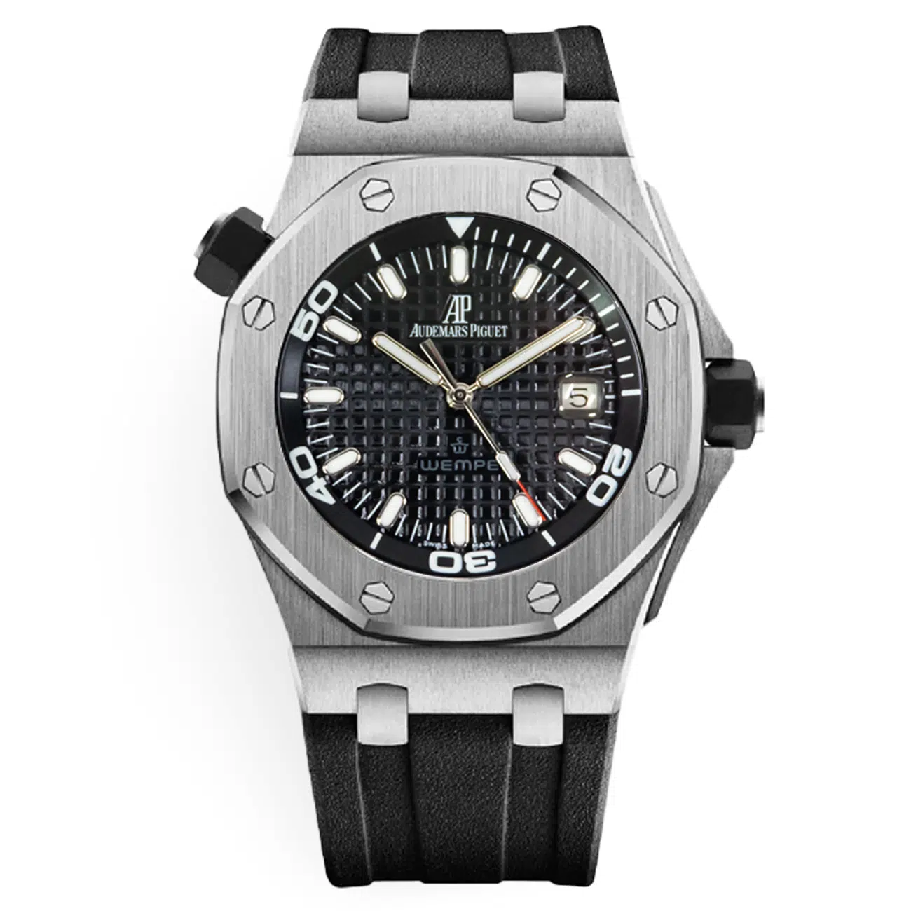 Audemars Piguet Royal Oak Offshore 15340ST.OO.D002CA.01 Black Dial Rubber Strap Stainless Steel