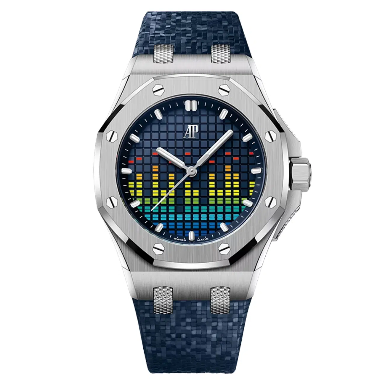 Audemars Piguet Royal Oak Offshore 77600TI.OO.A343CA.01 37mm Blue Dial Rubber Straps Titanium "Music Limited Edition" Watch