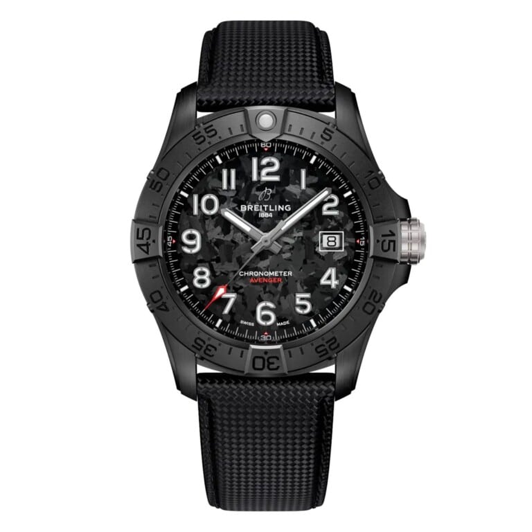 Breitling Avenger S17328101B1X1 42mm Black Dial Automatic Night Mission Ceramic With Anthracite Calfskin Leather Watch