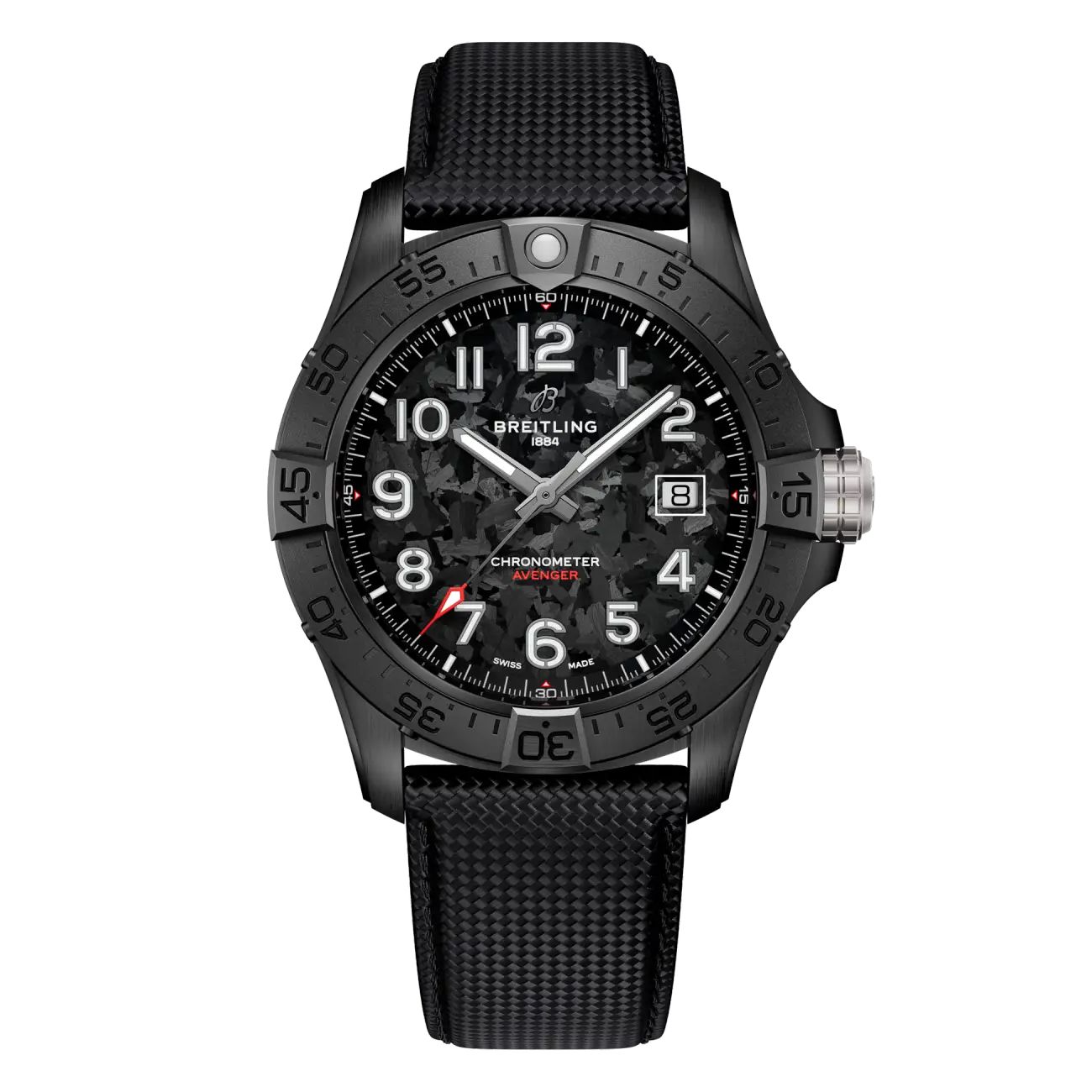 Breitling Avenger S17328101B1X1 42mm Black Dial Automatic Night Mission Ceramic With Anthracite Calfskin Leather Watch