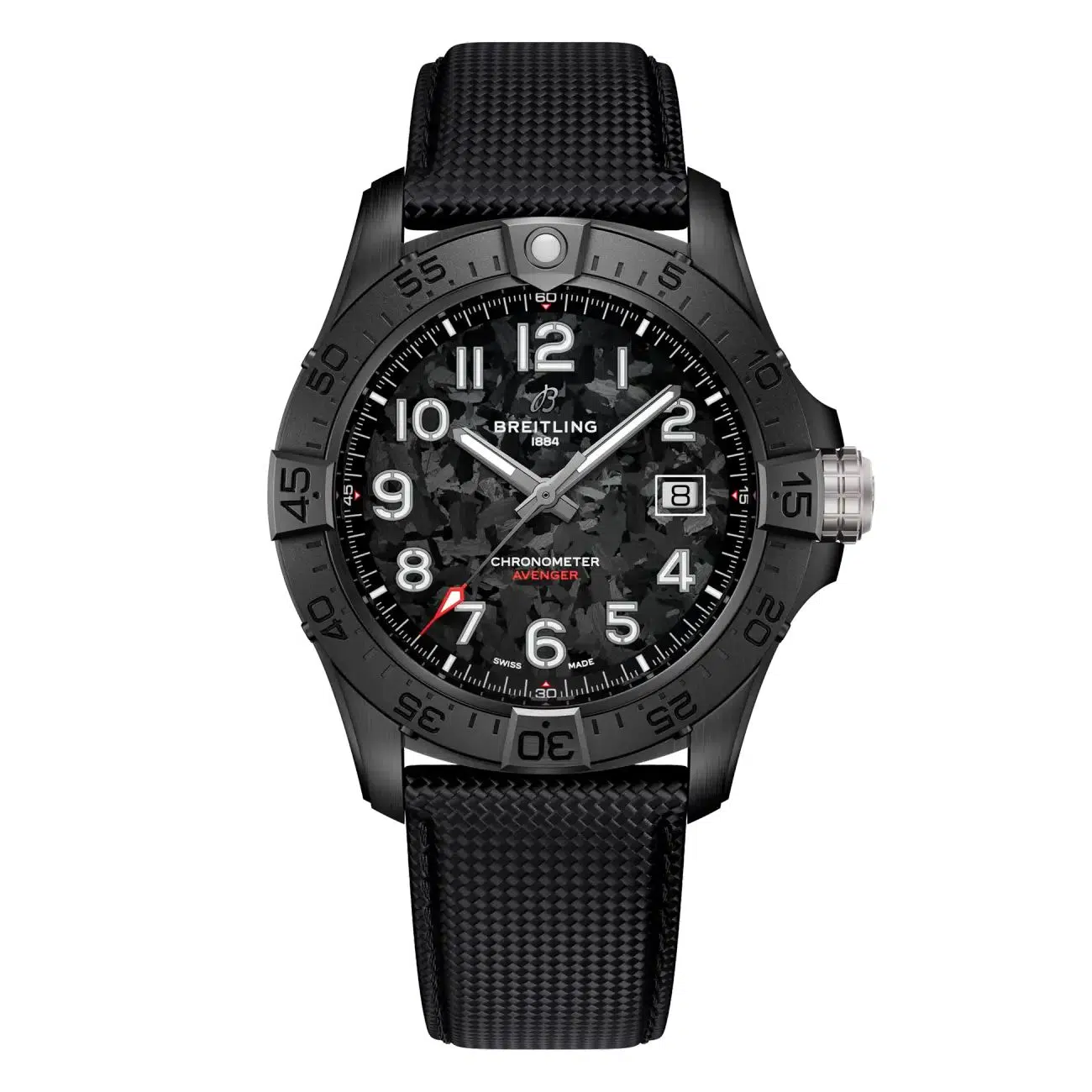 Breitling Avenger S17328101B1X1 42mm Black Dial Automatic Night Mission Ceramic With Anthracite Calfskin Leather Watch