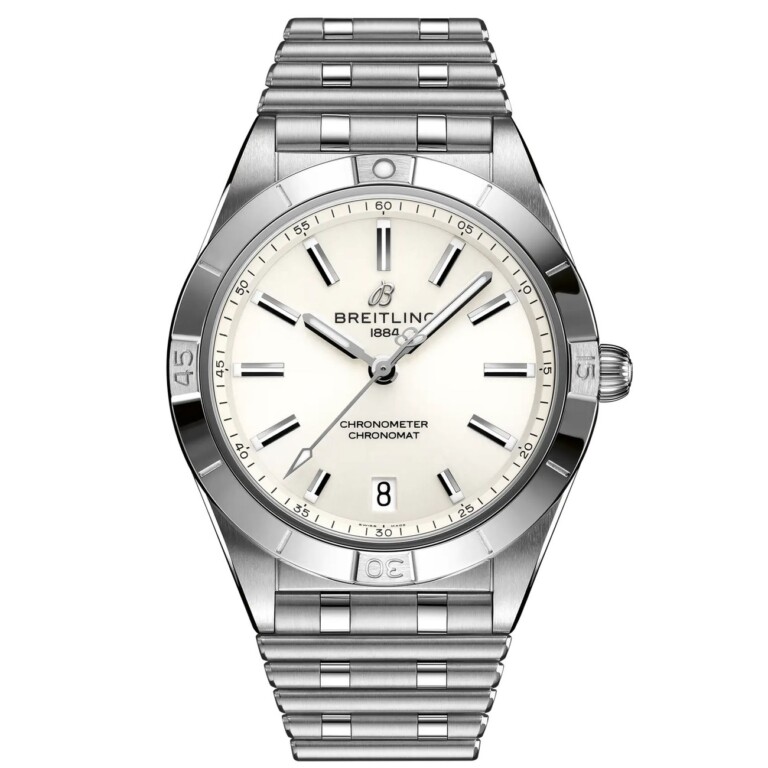 Breitling Chronomat A10380101A3A1 36mm Automatic White Dial Uni-Directional Bezel Stainless Steel Watch