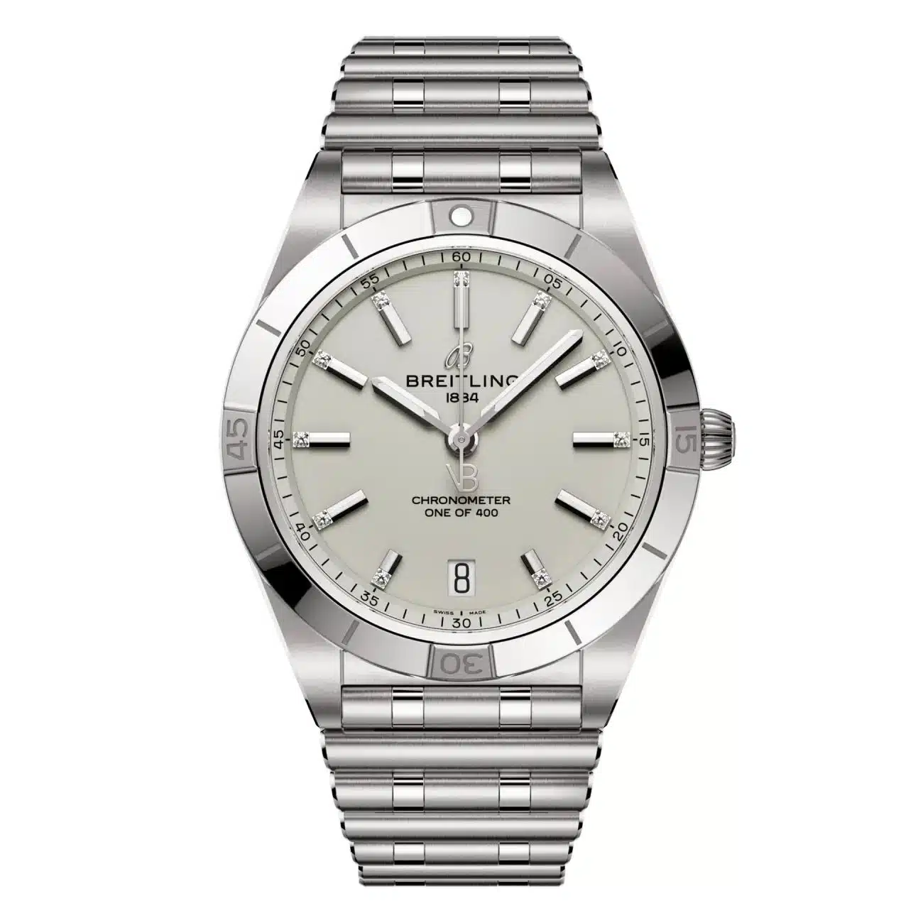 Breitling Chronomat A103801A1G1A1 36mm Victoria Beckham Silver Dial Uni-directional Bezel Stainless Steel Watch