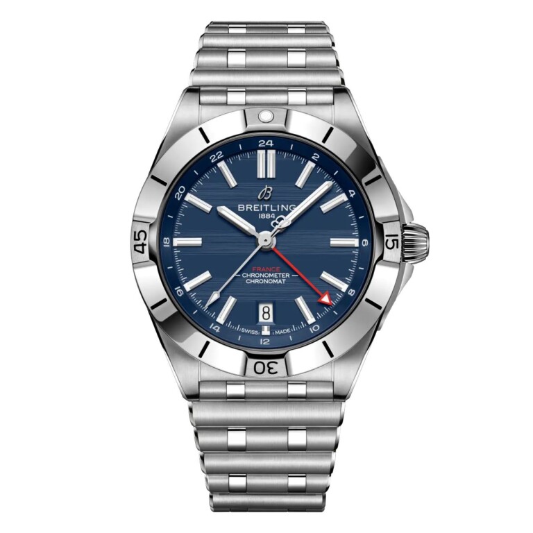 Breitling Chronomat A323989B1C1A1 40mm Automatic GMT Six Nations France Blue Dial Uni-directional Bezel Stainless Steel Watch