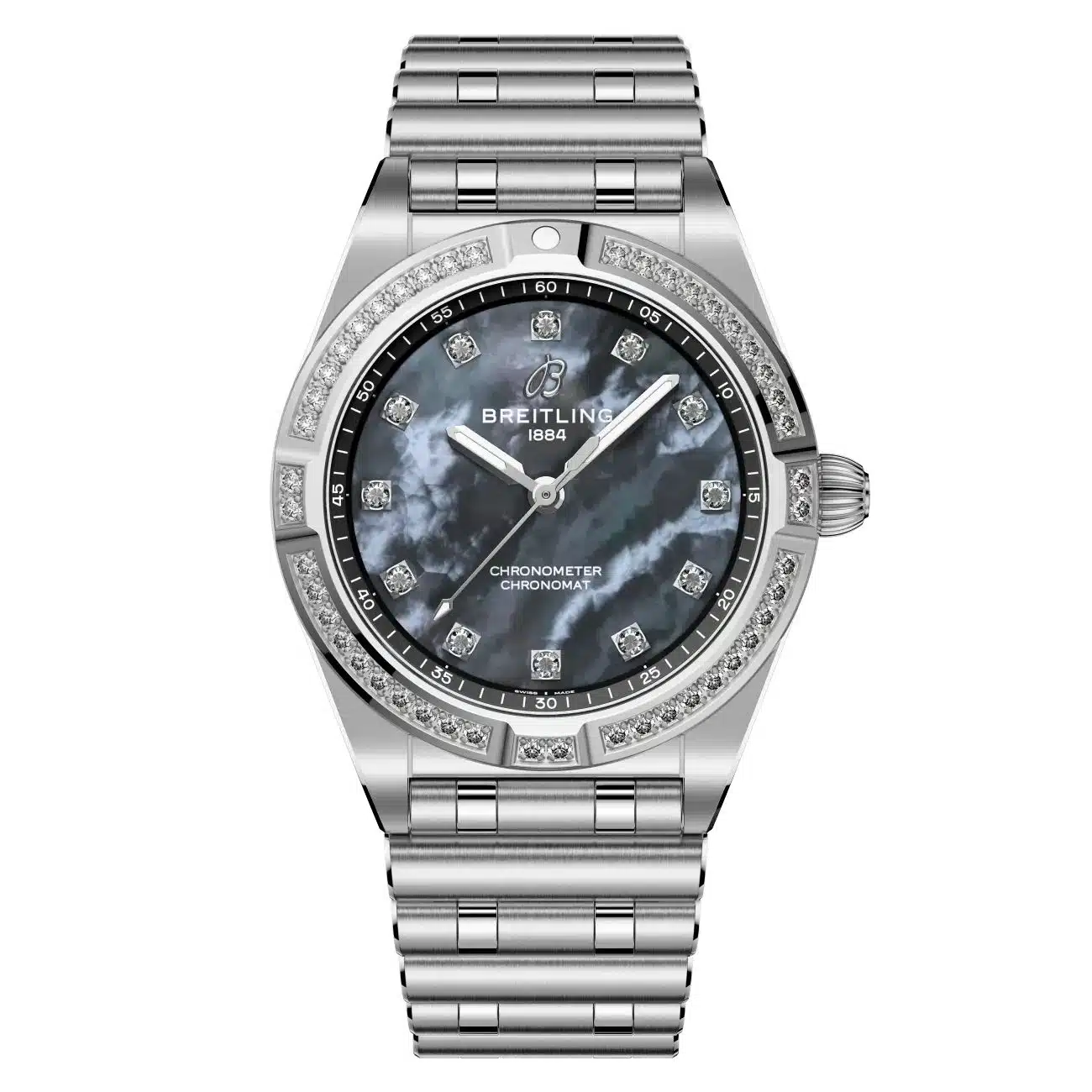 Breitling Chronomat A72310531G1A1 28mm Dark Mother-of-Pearl Dial Stainless Steel Watch