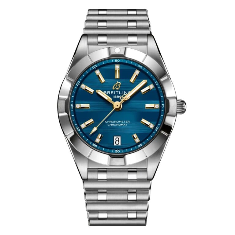 Breitling Chronomat A773101B1C1A1 32mm Six Nations Italy Blue Dial Fixed Bezel Stainless Steel Watch
