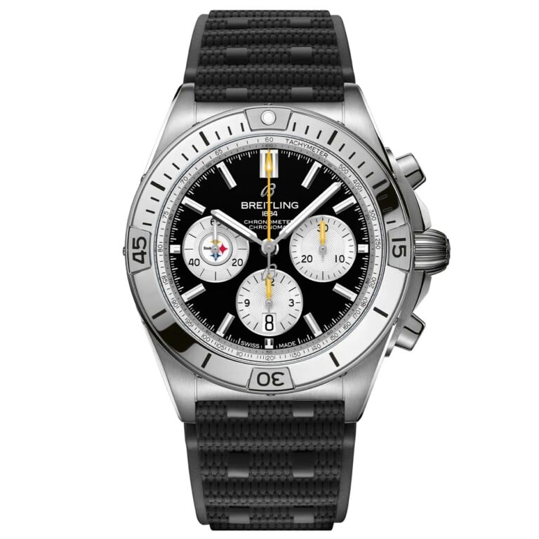 Breitling Chronomat B01 AB01342B1B2S1 NFL Pittsburgh Steelers Edition 42mm Black Dial Uni-directional Bezel Stainless Steel