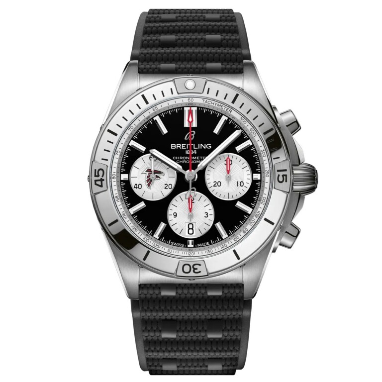 Breitling Chronomat B01 AB01342B1B3S1 42mm NFL Atlanta Falcons Edition Black Dial Uni-directional Bezel Stainless Steel With