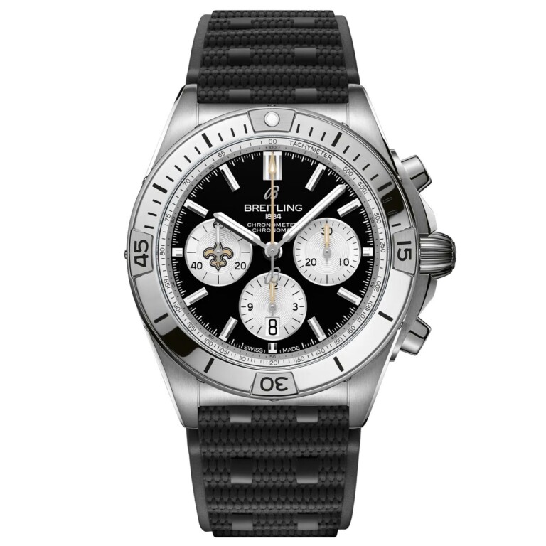 Breitling Chronomat B01 AB01342B1B4S1 NFL New Orleans Saints Edition 42mm Black Dial Uni-directional Bezel Stainless Steel