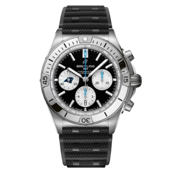 Breitling Chronomat B01 AB01342B1B5S1 42mm NFL Carolina Panthers Edition Black Dial Uni-directional Bezel Stainless Steel