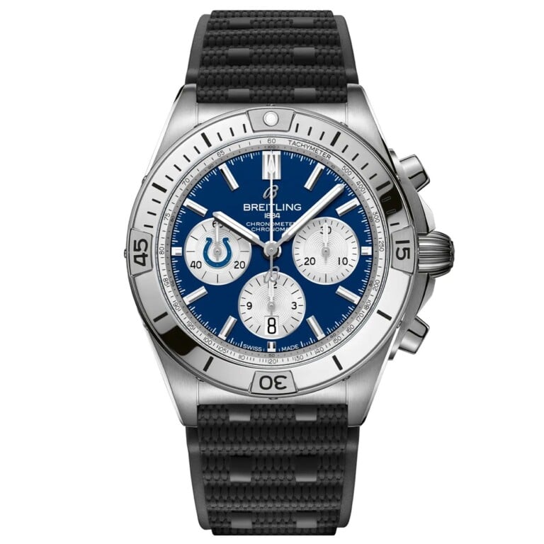 Breitling Chronomat B01 AB01342B1C2S1 NFL Indianapolis Colts Edition 42mm Blue Dial Uni-directional Bezel Stainless Steel