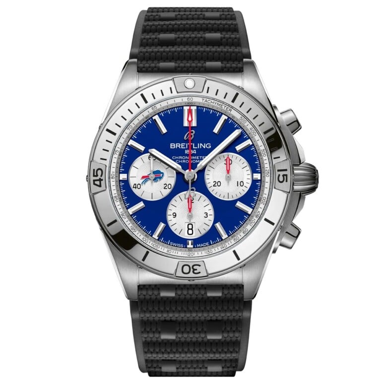 Breitling Chronomat B01 AB01342B1C3S1 42mm NFL Buffalo Bills Edition Blue Dial Uni-directional Bezel Stainless Steel With