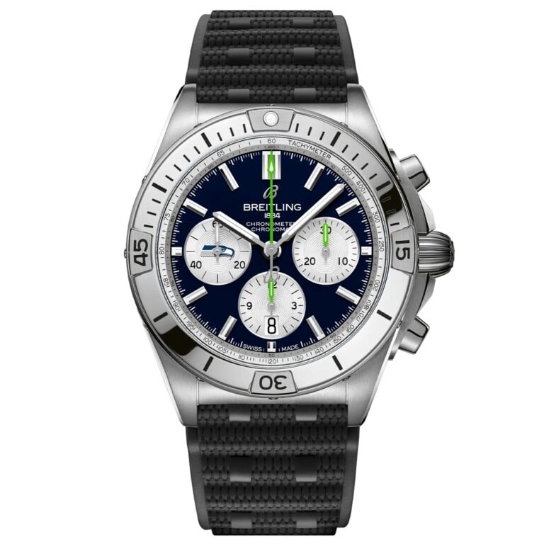 Breitling Chronomat B01 AB01342B1C4S1 NFL Seattle Seahawks Edition 42mm Blue Dial Uni-directional Bezel Stainless Steel With