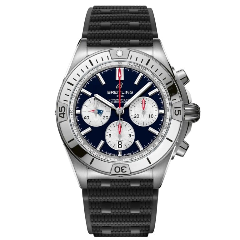 Breitling Chronomat B01 AB01342B1C7S1 42mm NFL New England Patriots Edition Black Dial Uni-directional Bezel Stainless Steel