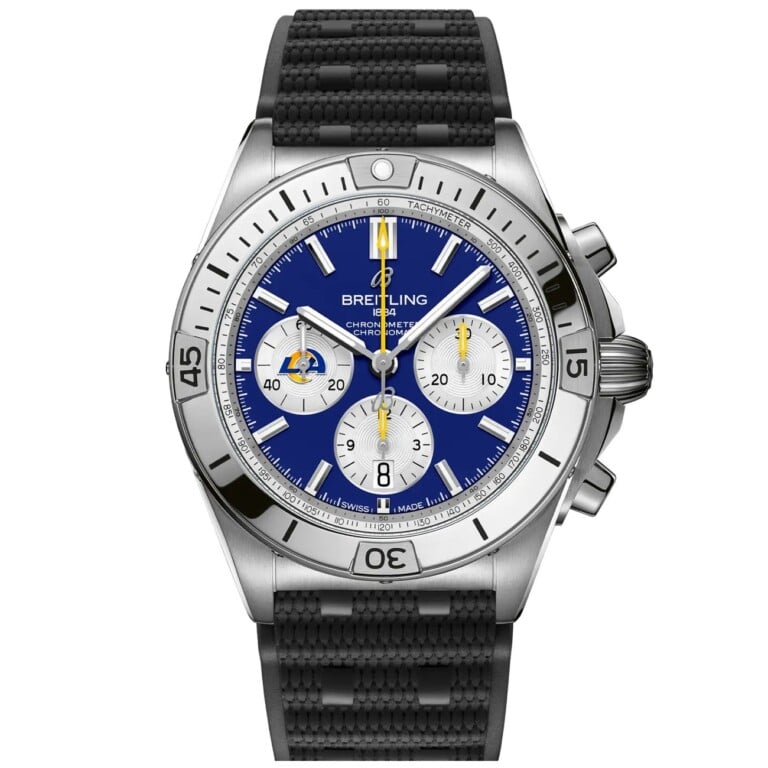 Breitling Chronomat B01 AB01342B1C9S1 42mm NFL Los Angeles Rams Edition Blue Dial Uni-directional Bezel Stainless Steel With