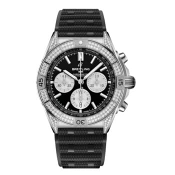 Breitling Chronomat B01 AB0134721B1S2 42mm Black Dial Unidirectional Ratcheted Rotating Bezel Stainless Steel (Gem-set) With
