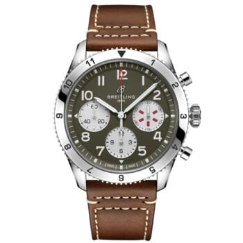 Breitling Classic AVI A233802A1L1X1 Chronograph 42mm Curtiss Warhawk Green Dial Bi-Directional Bezel Stainless Steel with