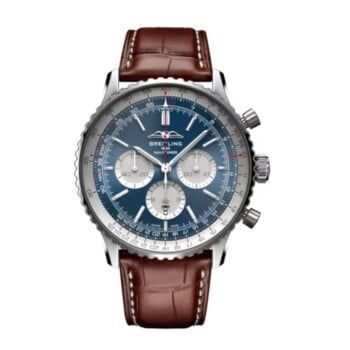 Breitling Navitimer B01 Chronograph AB0137211C1P1 46mm Blue Dial Bidirectional Rotating Bezel Stainless Steel with Brown