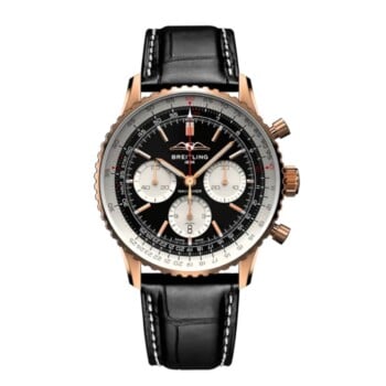 Breitling Navitimer B01 Chronograph RB0138211B1P1 43mm Black Dial Bidirectional Rotating Bezel 18k Red Gold with Black