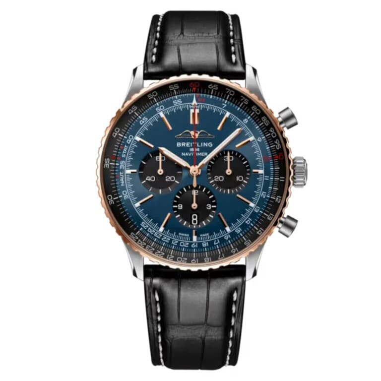 Breitling Navitimer B01 Chronograph UB01372A1C1P1 46mm Blue Dial Bidirectional Rotating Bezel Stainless Steel/18k Red Gold