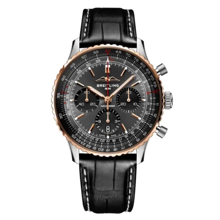 Breitling Navitimer B01 Chronograph UB01384A1B1P1 43mm Grey Dial Bidirectional Rotating Bezel Stainless Steel/18k Red Gold