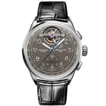 Breitling Premier B21 JB2120A61B1P1 42mm Grey Dial Fixed Bezel Stainless Steel With Black Leather Strap Watch