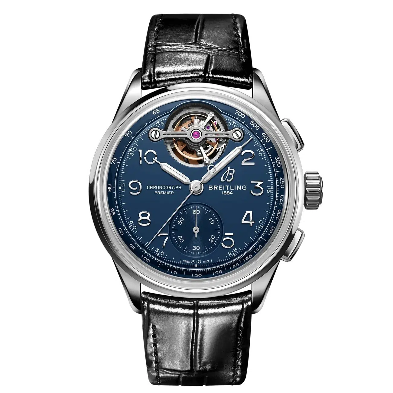 Breitling Premier B21 LB2120171C1P1 42mm Blue Dial Fixed Bezel Stainless Steel With Black Leather Strap Watch