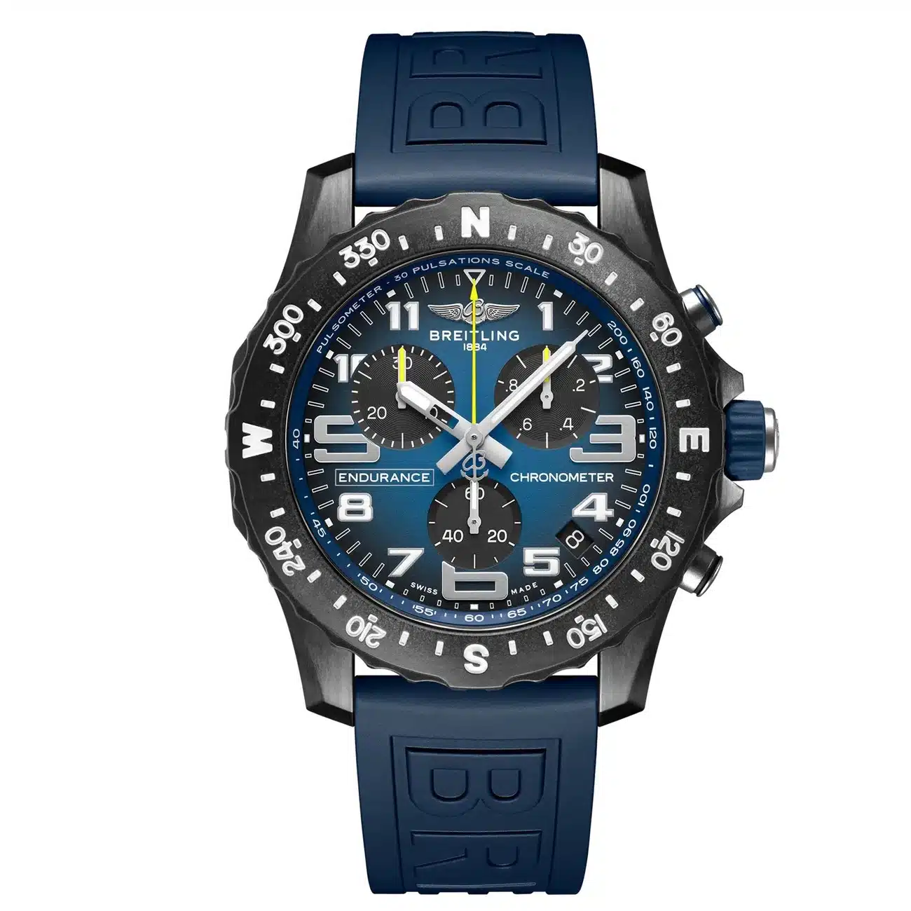 Breitling Professional Endurance Pro X823101G1C1S1 44mm Blue Dial Bi-directional Bezel in Blue Rubber Strap Watch