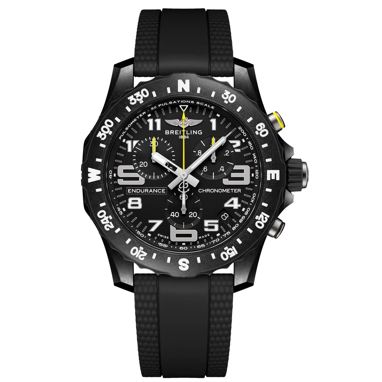 Breitling Professional Endurance Pro X82310E51B1S2 44mm Black Dial in Black Rubber Strap Bi-directional Bezel Watch
