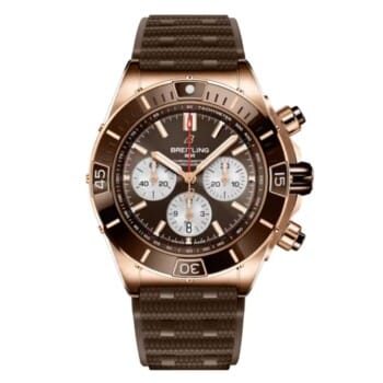 Breitling Super Chronomat B01 RB0136E31Q1S1 44mm Brown Dial Unidirectional Ratcheted Rotating Bezel 18k Red Gold With Brown