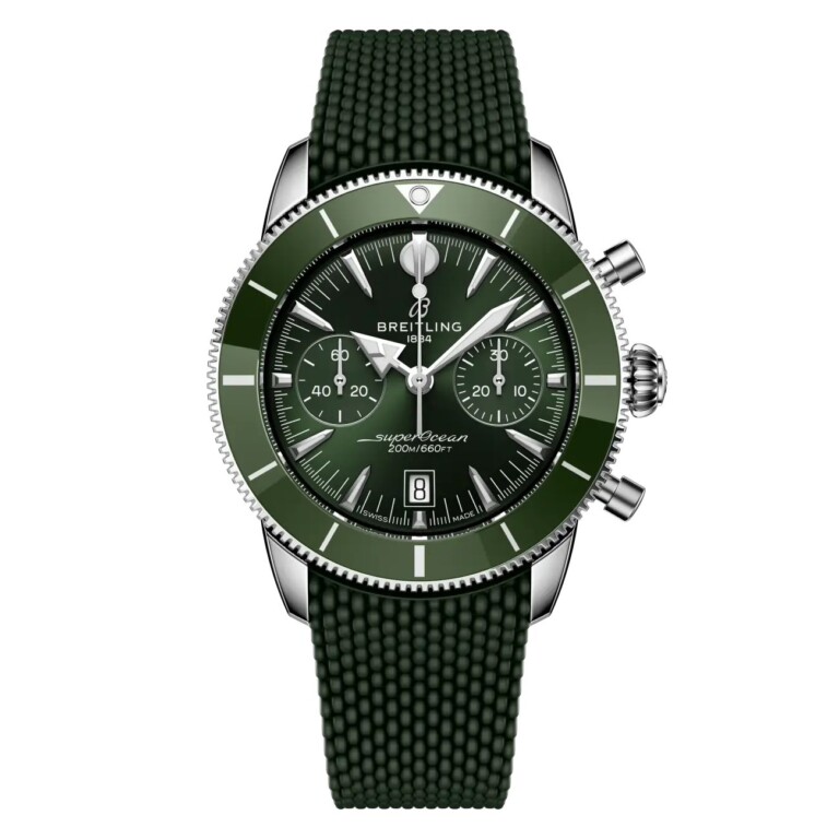 Breitling Superocean Heritage B01 AB0156361L1S1 Chronograph 42mm Green Dial Unidirectional Ratcheted Rotating Bezel