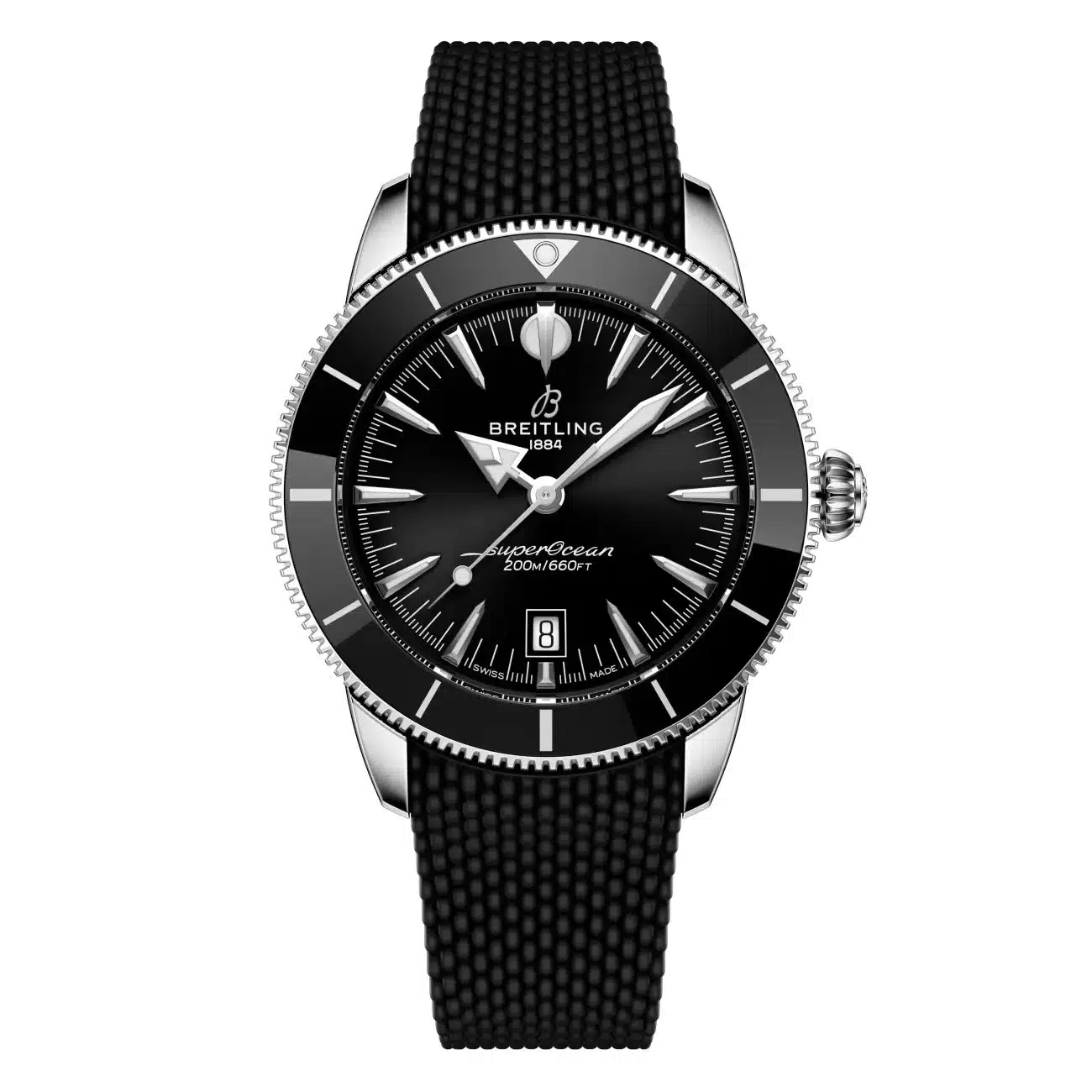 Breitling Superocean Heritage AB3112241B1S1 44mm B31 Automatic Black Dial Uni-directional Bezel Stainless Steel with Black Rubber Strap Watch