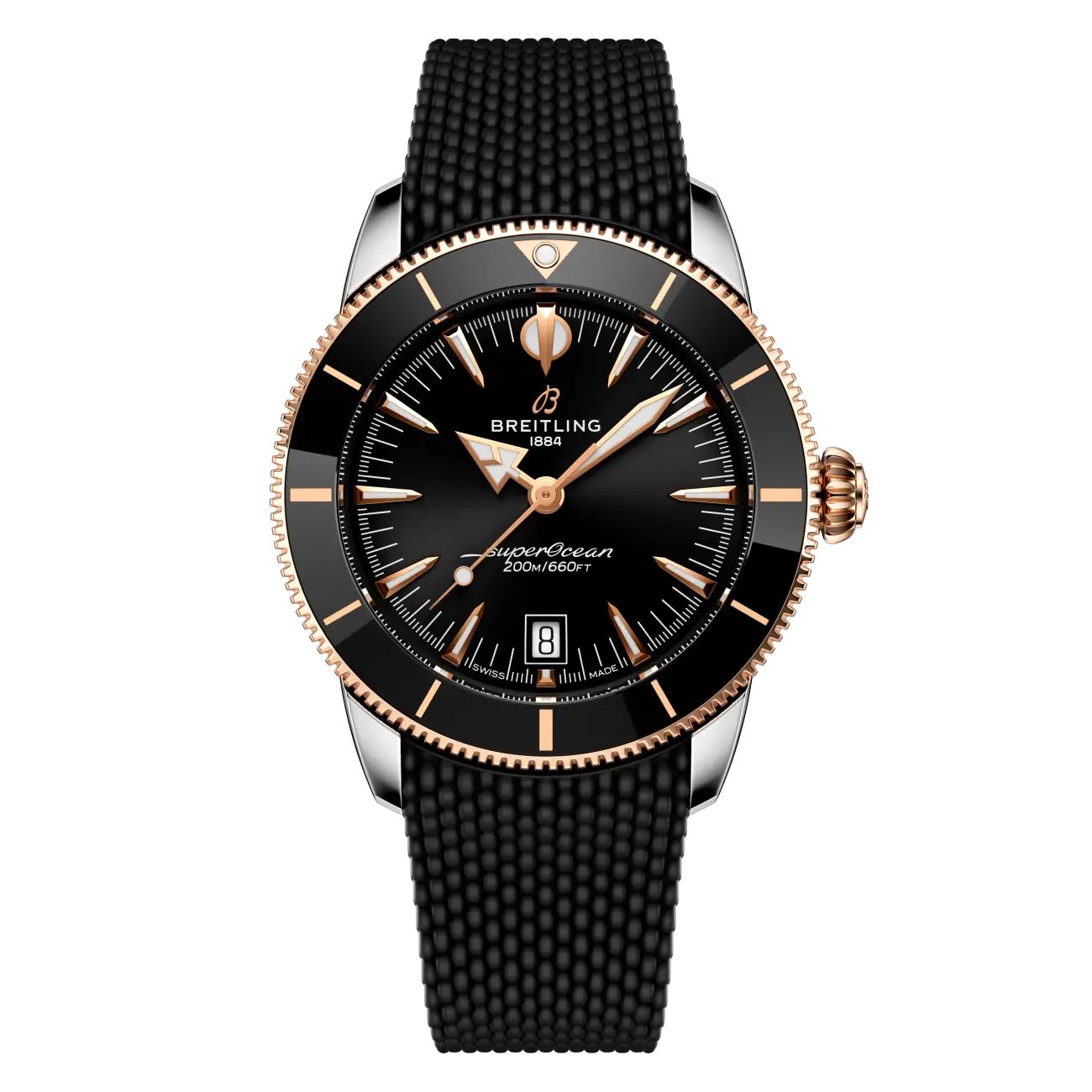 Breitling Superocean Heritage B31 UB3111241B1S1 42mm Black Dial Stainless Steel & 18k Red Gold With Black Rubber Strap Watch