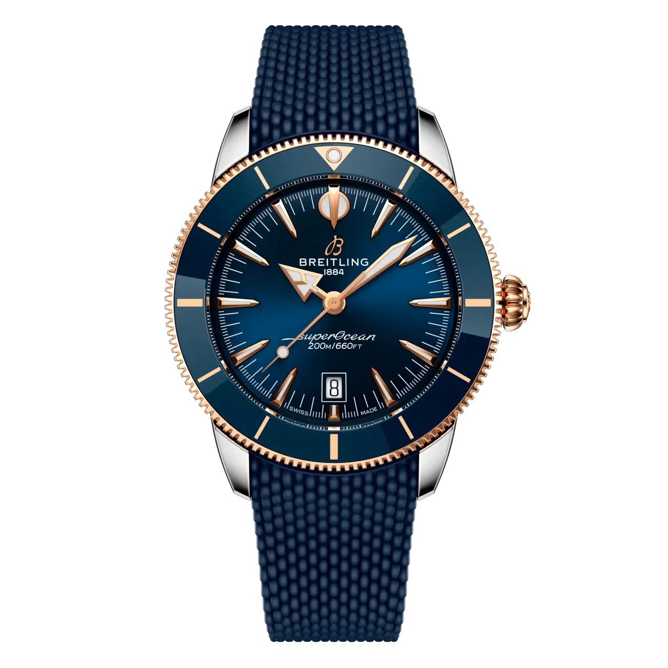 Breitling Superocean Heritage B31 UB3112161C1S1 44mm Blue Dial Stainless Steel &18k Red Gold With Blue Rubber Strap Watch