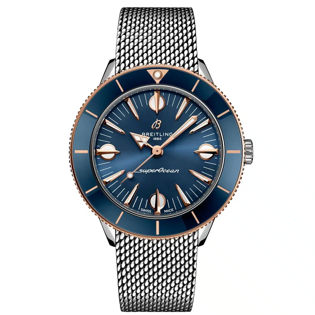 Breitling Superocean Heritage U10340161C1A1 38mm ’57 Highlands Blue Dial Bi-directional Bezel Stainless Steel & 18k Red Gold Watch