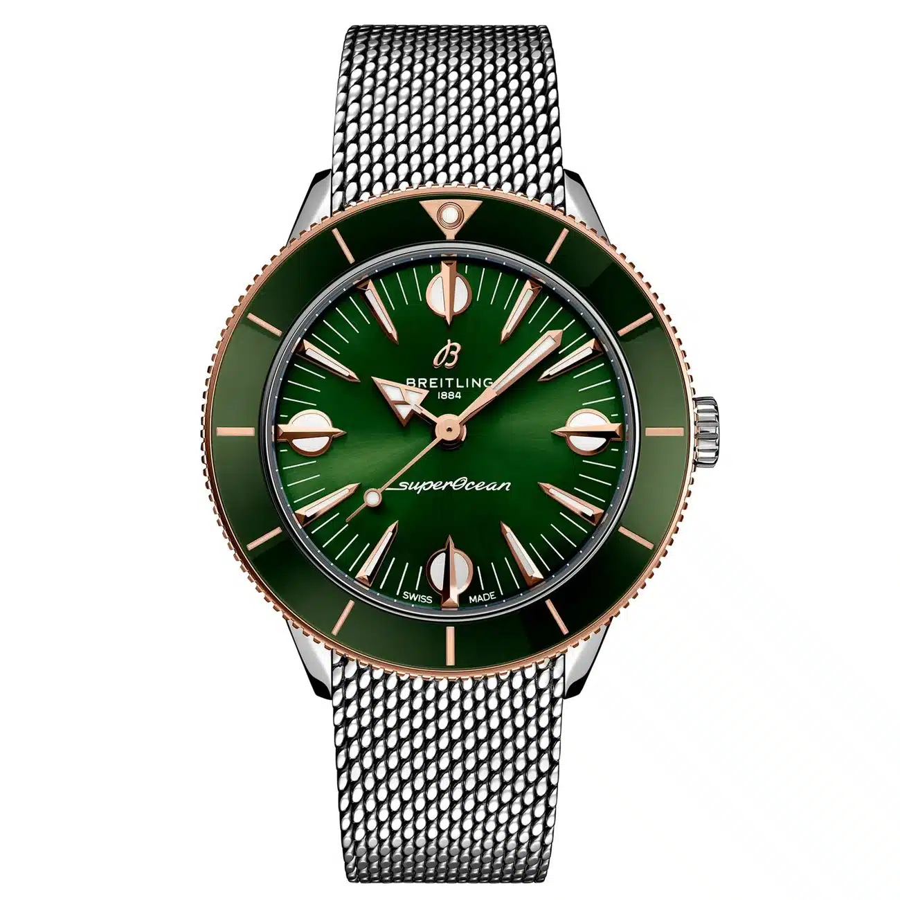 Breitling Superocean Heritage U10340361L1A1 38mm '57 Highlands Green Dial Bi-directional Bezel Stainless Steel & 18k Red Gold Watch
